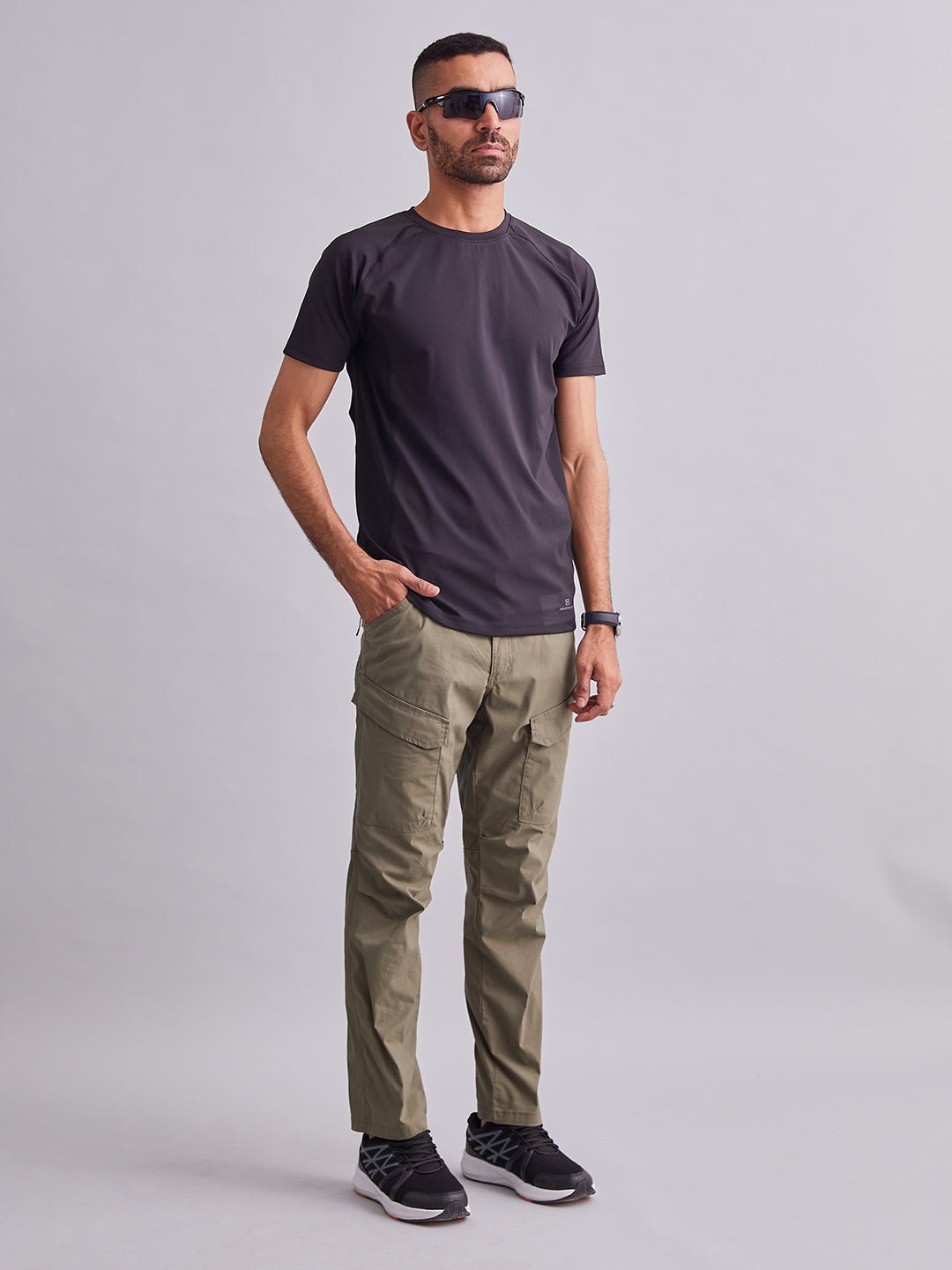 Black Signature Panel Half Sleeves T-Shirt - MountMiller
